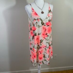 Final Touch sz med nightie negligee in a floral print with a satin feel lined
